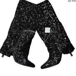 A New Day Shoes Women's Abba Sequin Foldover Tall Boots A New Day